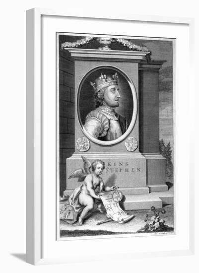 King Stephen (1096-115), 18th Century-George Vertue-Framed Giclee Print