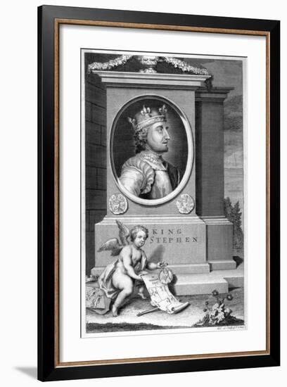 King Stephen (1096-115), 18th Century-George Vertue-Framed Giclee Print