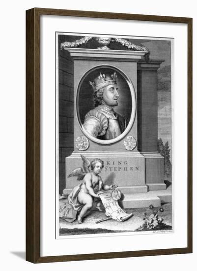 King Stephen (1096-115), 18th Century-George Vertue-Framed Giclee Print