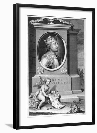 King Stephen (1096-115), 18th Century-George Vertue-Framed Giclee Print