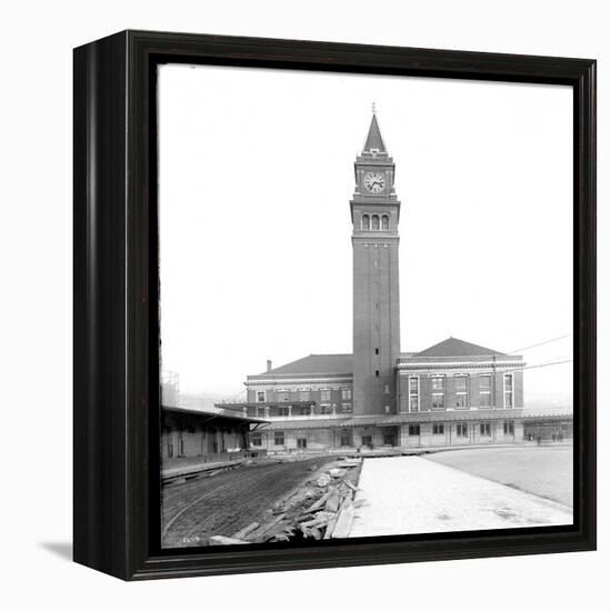 King Street Depot, Seattle, WA, Oct. 22, 1906-Asahel Curtis-Framed Premier Image Canvas