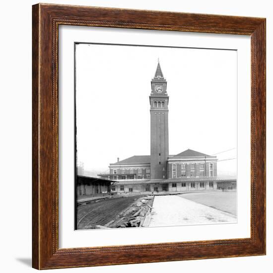 King Street Depot, Seattle, WA, Oct. 22, 1906-Asahel Curtis-Framed Giclee Print