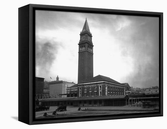 King Street Depot, Seattle, WA-Asahel Curtis-Framed Premier Image Canvas