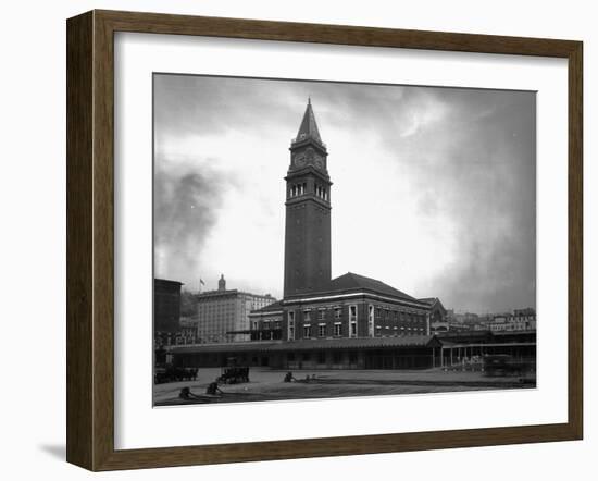 King Street Depot, Seattle, WA-Asahel Curtis-Framed Giclee Print