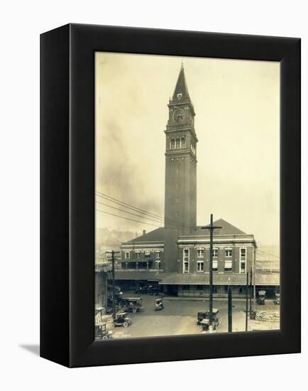 King Street Station, Seattle, 1924-Asahel Curtis-Framed Premier Image Canvas