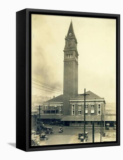King Street Station, Seattle, 1924-Asahel Curtis-Framed Premier Image Canvas