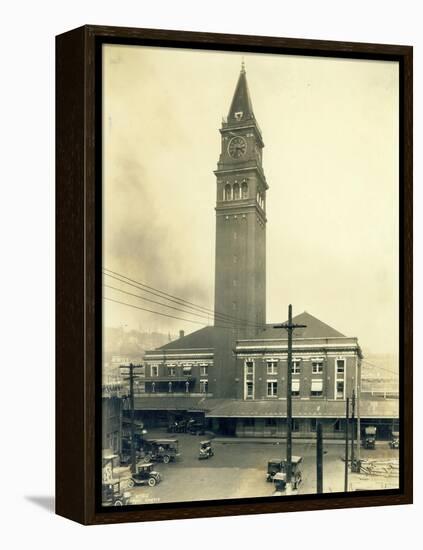 King Street Station, Seattle, 1924-Asahel Curtis-Framed Premier Image Canvas