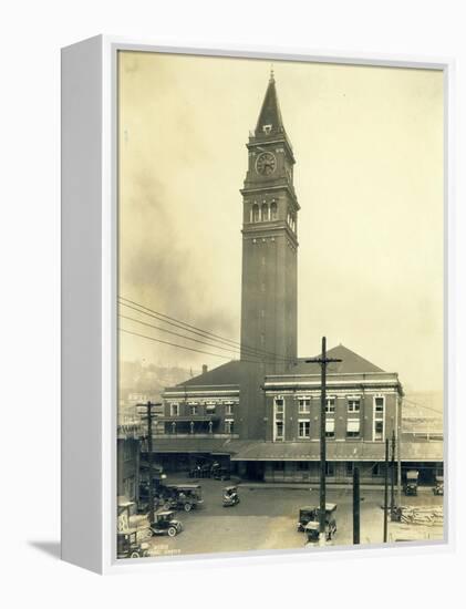 King Street Station, Seattle, 1924-Asahel Curtis-Framed Premier Image Canvas