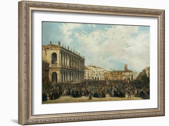 King Victor Emmanuel II Is Shown to the People of Vicenza from the Civic Museum in 1869-Orsola Faccioli Licata-Framed Giclee Print