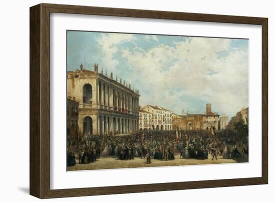 King Victor Emmanuel II Is Shown to the People of Vicenza from the Civic Museum in 1869-Orsola Faccioli Licata-Framed Giclee Print