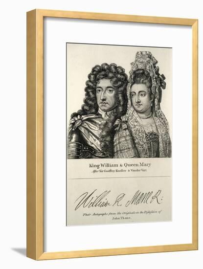 King William and Queen Mary Engraving-null-Framed Giclee Print