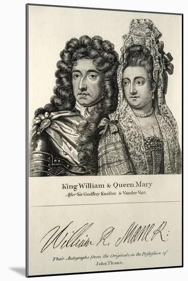 King William and Queen Mary Engraving-null-Mounted Giclee Print