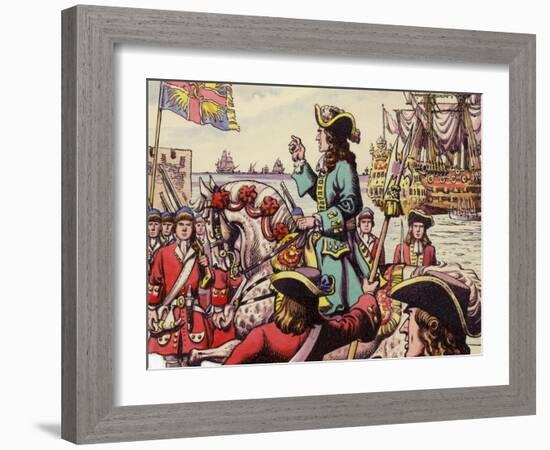 King William III Landing at Carrickfergus-Pat Nicolle-Framed Giclee Print