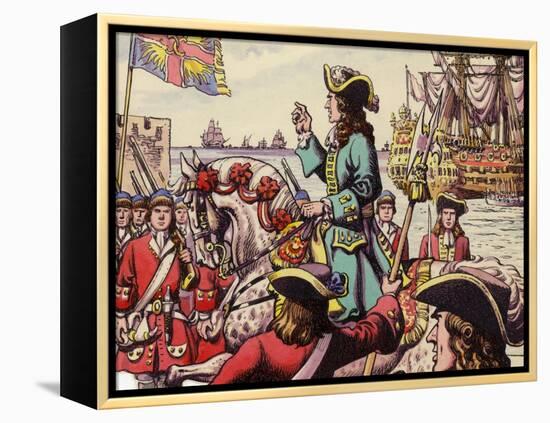 King William III Landing at Carrickfergus-Pat Nicolle-Framed Premier Image Canvas