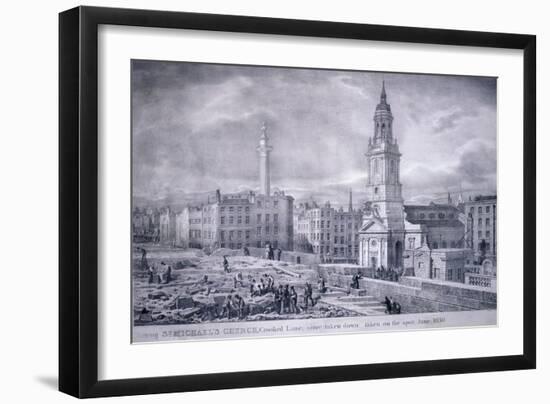 King William Street, 1830-George Scharf-Framed Giclee Print