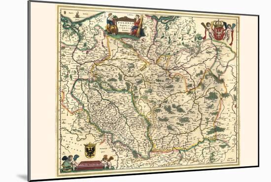 Kingdom Of Poland And Duchy Of Silesia-Willem Janszoon Blaeu-Mounted Art Print