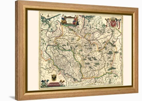 Kingdom Of Poland And Duchy Of Silesia-Willem Janszoon Blaeu-Framed Stretched Canvas