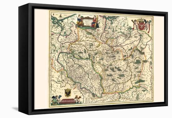 Kingdom Of Poland And Duchy Of Silesia-Willem Janszoon Blaeu-Framed Stretched Canvas