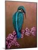 Kingfisher and blossoms, 2021 (oil on canvas)-Lee Campbell-Mounted Giclee Print