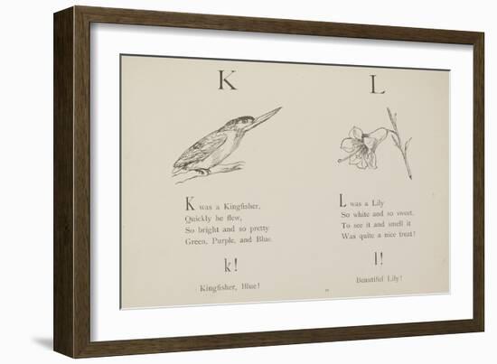 Kingfisher and Lily Illustrations and Verse From Nonsense Alphabets by Edward Lear.-null-Framed Giclee Print