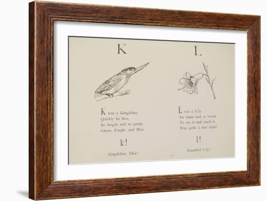 Kingfisher and Lily Illustrations and Verse From Nonsense Alphabets by Edward Lear.-null-Framed Giclee Print