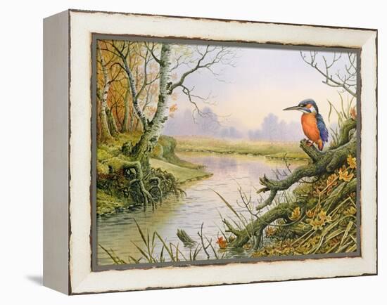 Kingfisher: Autumn River Scene-Carl Donner-Framed Premier Image Canvas