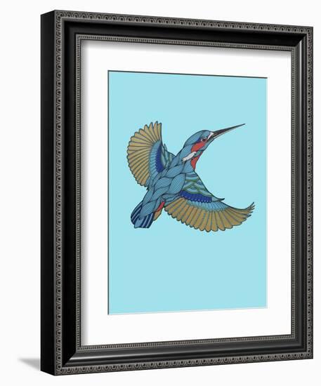 Kingfisher-Drawpaint Illustration-Framed Giclee Print