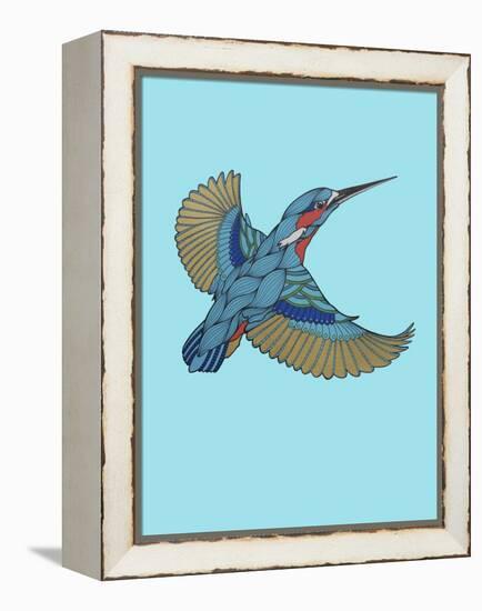 Kingfisher-Drawpaint Illustration-Framed Premier Image Canvas