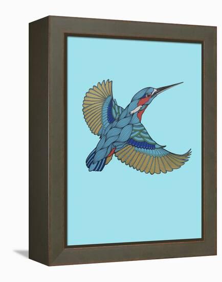 Kingfisher-Drawpaint Illustration-Framed Premier Image Canvas