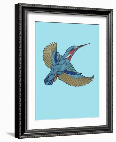 Kingfisher-Drawpaint Illustration-Framed Giclee Print