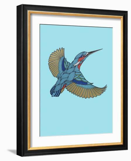 Kingfisher-Drawpaint Illustration-Framed Giclee Print