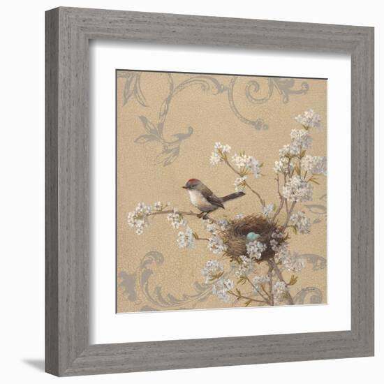 Kinglet and Pear-Jill Schultz McGannon-Framed Art Print