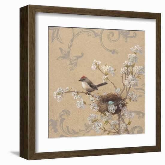 Kinglet and Pear-Jill Schultz McGannon-Framed Art Print