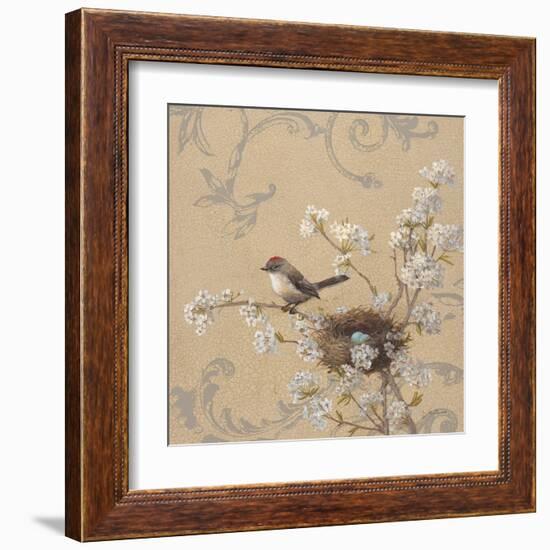 Kinglet and Pear-Jill Schultz McGannon-Framed Art Print