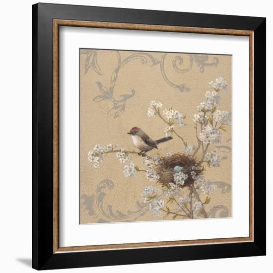 Kinglet and Pear-Jill Schultz McGannon-Framed Art Print