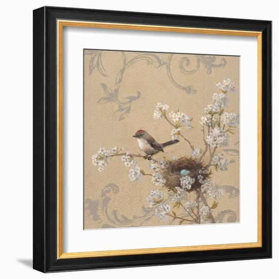 Kinglet and Pear-Jill Schultz McGannon-Framed Art Print