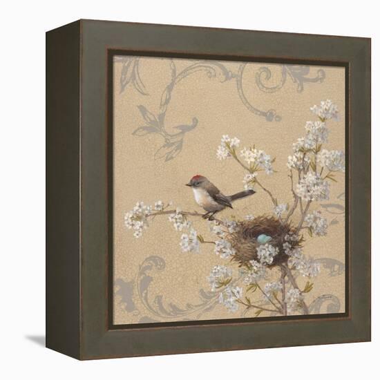 Kinglet and Pear-Jill Schultz McGannon-Framed Stretched Canvas