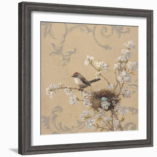 Kinglet and Pear-Jill Schultz McGannon-Framed Art Print