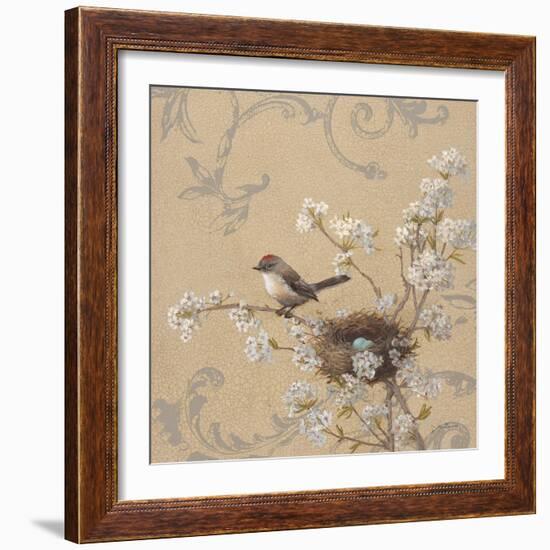 Kinglet and Pear-Jill Schultz McGannon-Framed Art Print