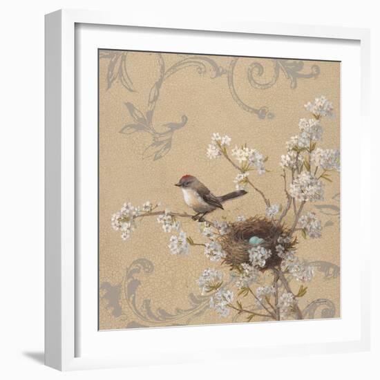 Kinglet and Pear-Jill Schultz McGannon-Framed Art Print