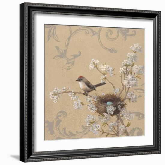 Kinglet and Pear-Jill Schultz McGannon-Framed Art Print