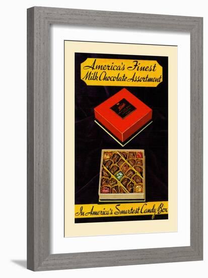 Kings; America's Finest Milk Chocolate Assortment-Curt Teich & Company-Framed Art Print