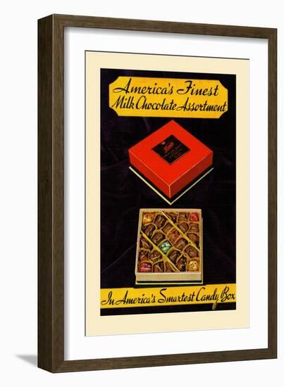 Kings; America's Finest Milk Chocolate Assortment-Curt Teich & Company-Framed Art Print