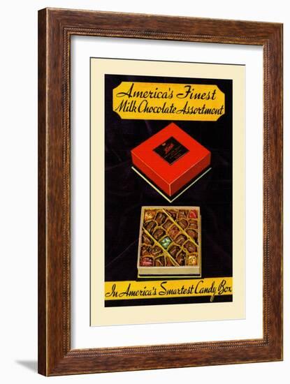 Kings; America's Finest Milk Chocolate Assortment-Curt Teich & Company-Framed Art Print