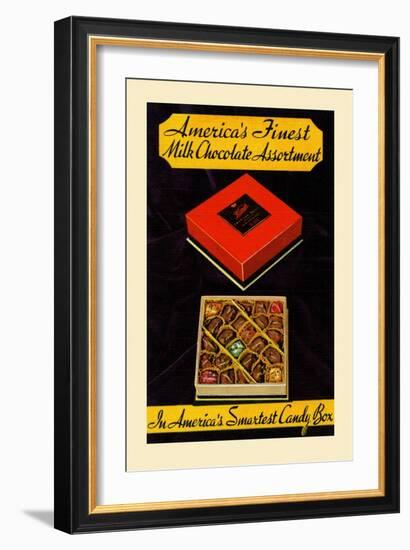 Kings; America's Finest Milk Chocolate Assortment-Curt Teich & Company-Framed Art Print