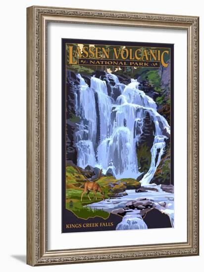 Kings Creek Falls - Lassen Volcanic National Park, CA-Lantern Press-Framed Art Print