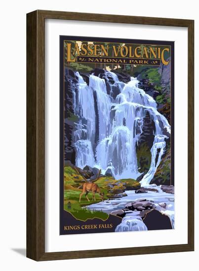 Kings Creek Falls - Lassen Volcanic National Park, CA-Lantern Press-Framed Art Print