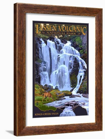 Kings Creek Falls - Lassen Volcanic National Park, CA-Lantern Press-Framed Art Print