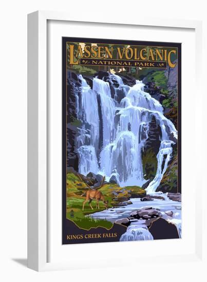 Kings Creek Falls - Lassen Volcanic National Park, CA-Lantern Press-Framed Art Print