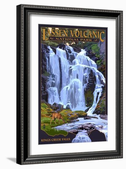 Kings Creek Falls - Lassen Volcanic National Park, CA-Lantern Press-Framed Art Print